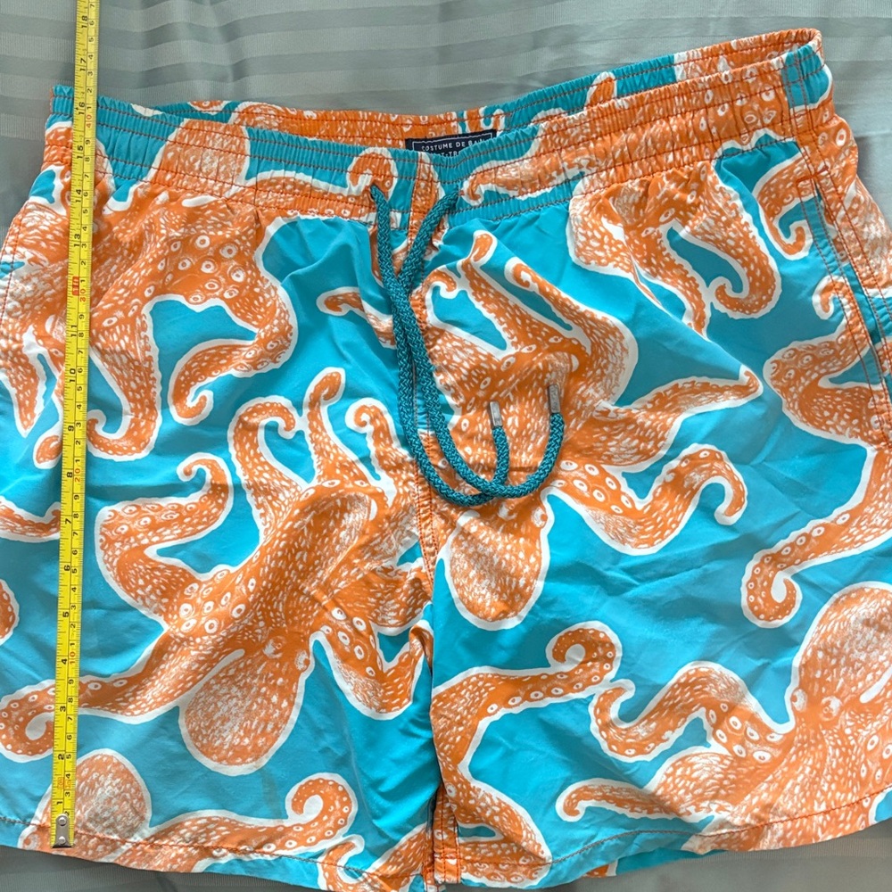 SOLD!!     Vilebrequin Blue and Orange Swim Shorts XXL fit is good on 36-40